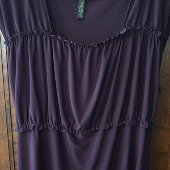 Olivia Paige Purple Sleeveless Ruched Top Blouse Size 1X - Picture 3 of 6